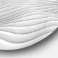 Fractal Rippled White 3D Waves Metal Wall Art