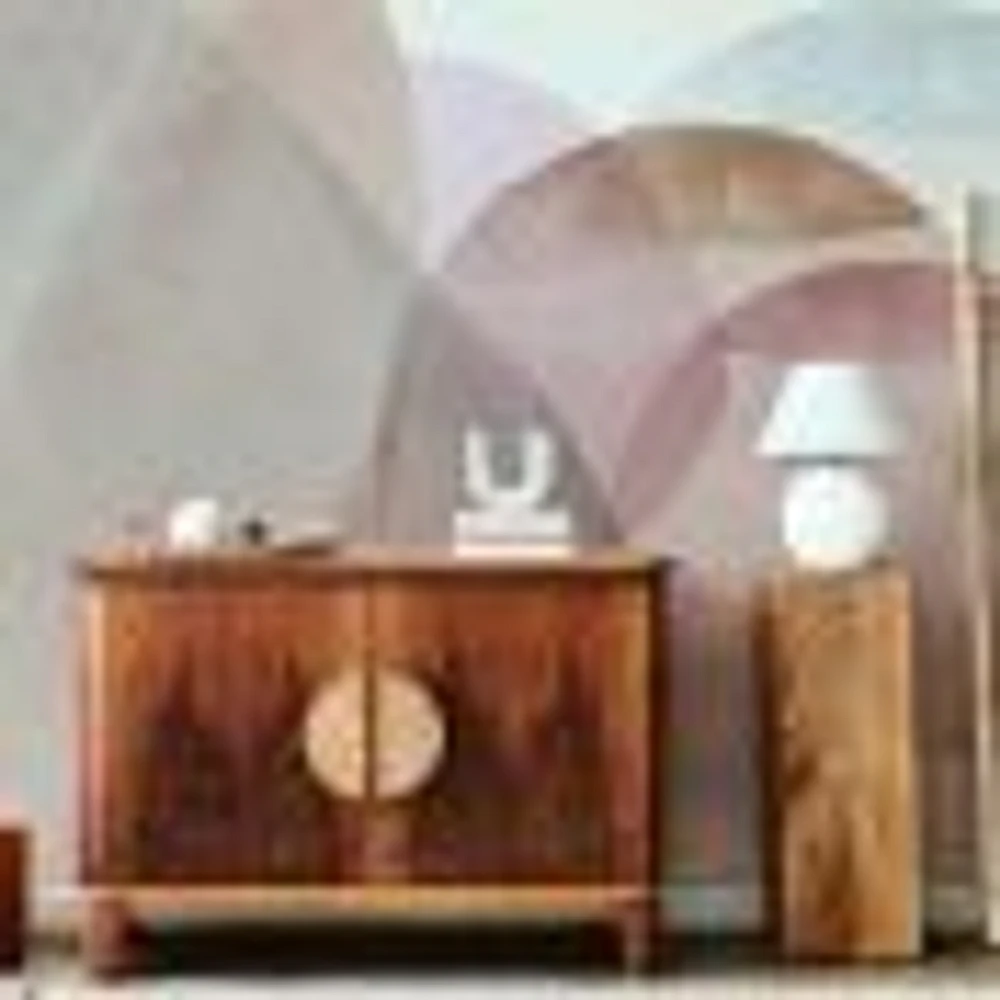 Natural Red Creme Abstract Wallpaper Mural