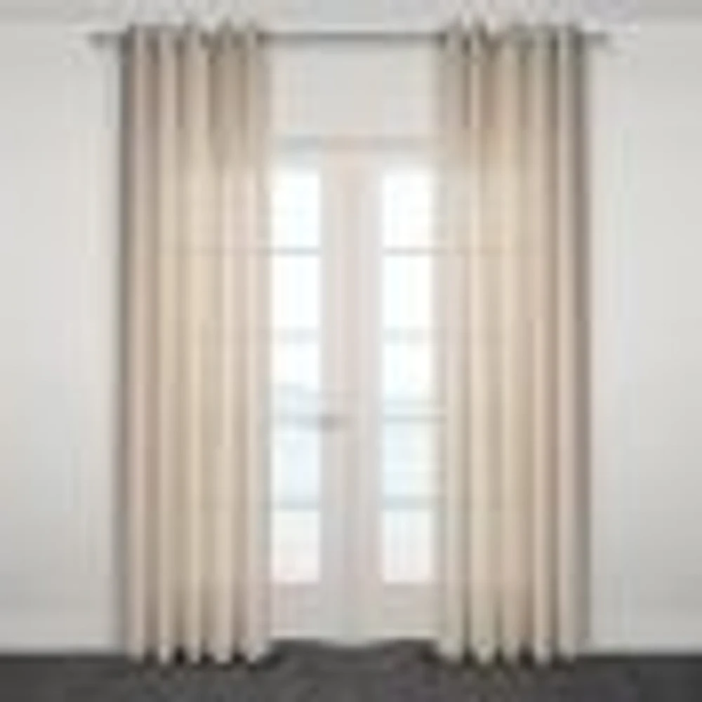 Ortona Wide Semi Sheer Jacquard Grommet Panel