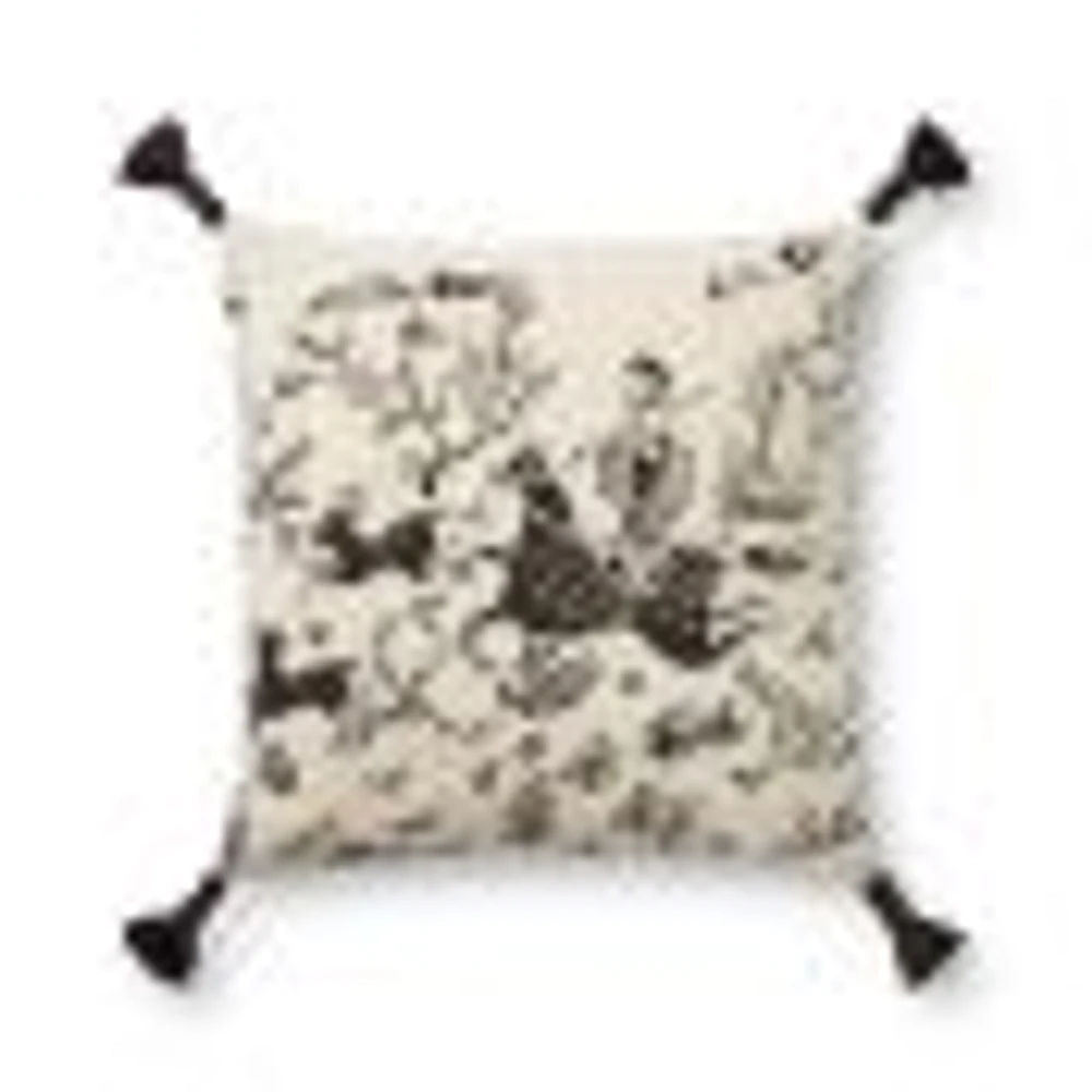 Coussin Iker par Loloi - Ivoire et Noir