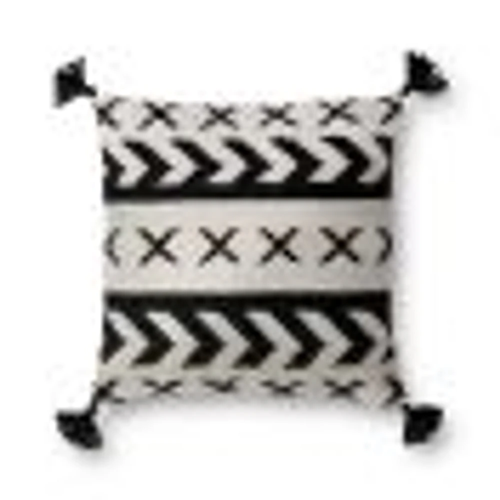 Loloi Freja Black and Ivory Cushion