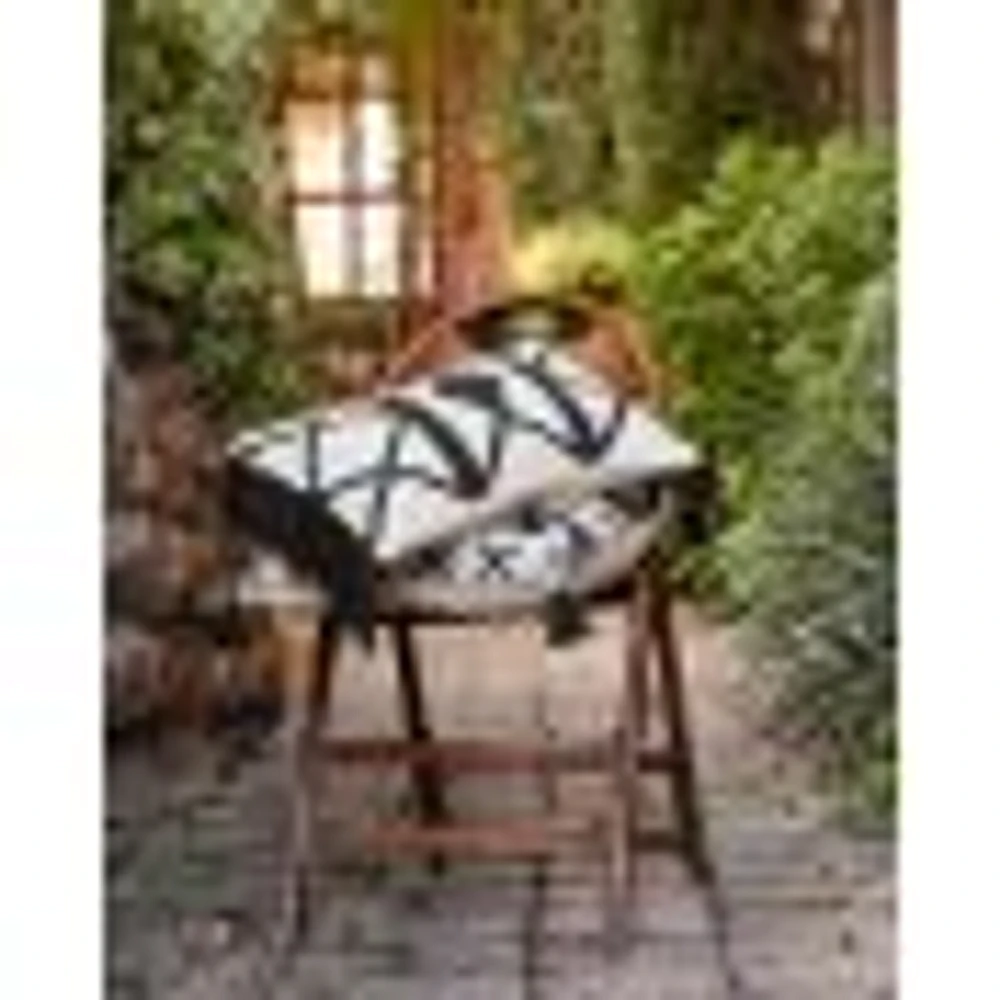 Loloi Lotis Black and Ivory Cushion