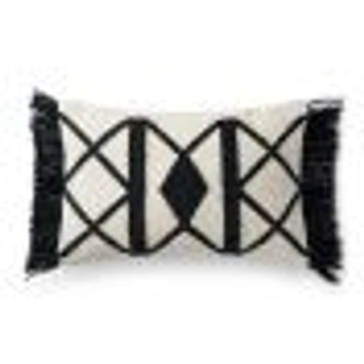 Loloi Lotis Black and Ivory Cushion