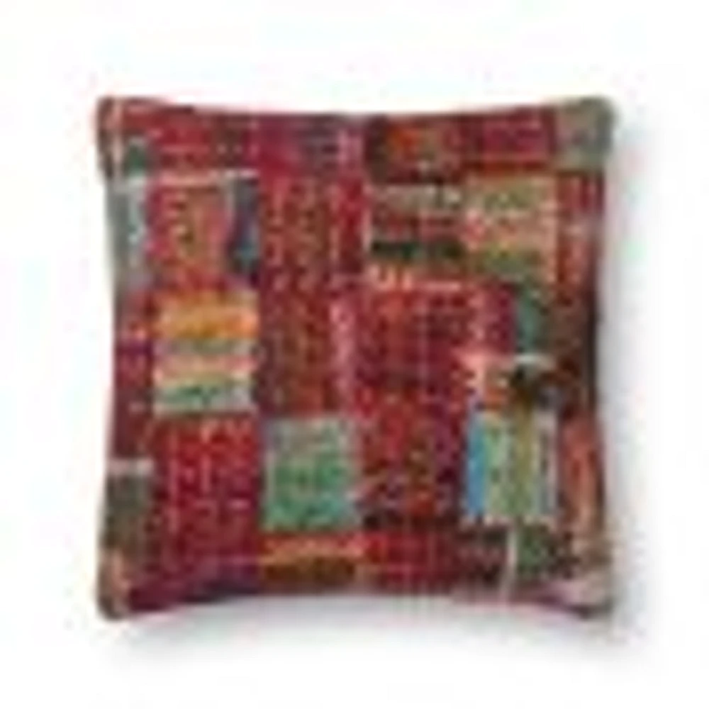 Loloi Lindy Red and Multi Cushion