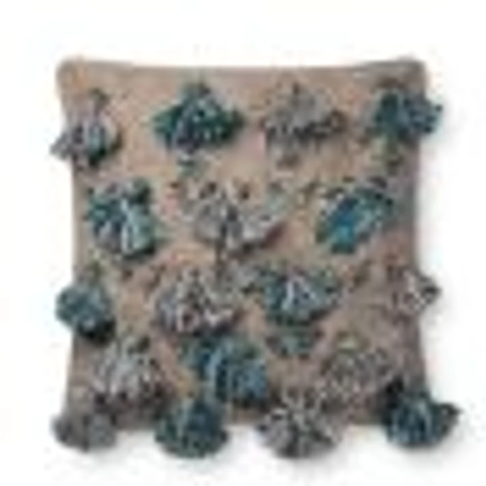 Coussin Coen par Loloi - Bleu et Multi