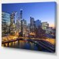 Chicago River with Bridges at Sunset  Wall Art