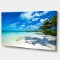 Tropical Beach with Palm Shadows  Canvas Print