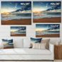 Sunrise and Glowing Waves Ocean  Canvas Wall Art