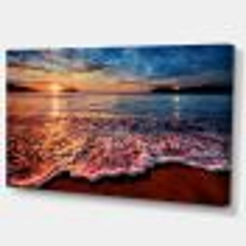 Peaceful Evening Beach View  Canvas Art Print