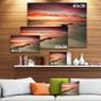 Wonderful Sunrise on Black Ocean  Wall Art