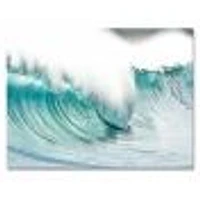 Massive Blue Waves Breaking Beach Art Canvas