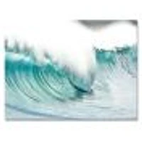 Toile « Massive Blue Waves Breaking Beach »