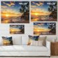 Paradise Tropical Island Beach with Palms  Art Canvas