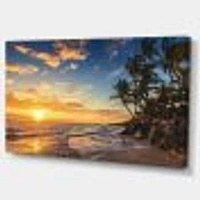 Paradise Tropical Island Beach with Palms  Art Canvas