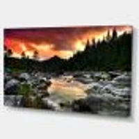 Rocky Mountain River at Sunset  Wall Art