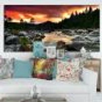 Rocky Mountain River at Sunset  Wall Art