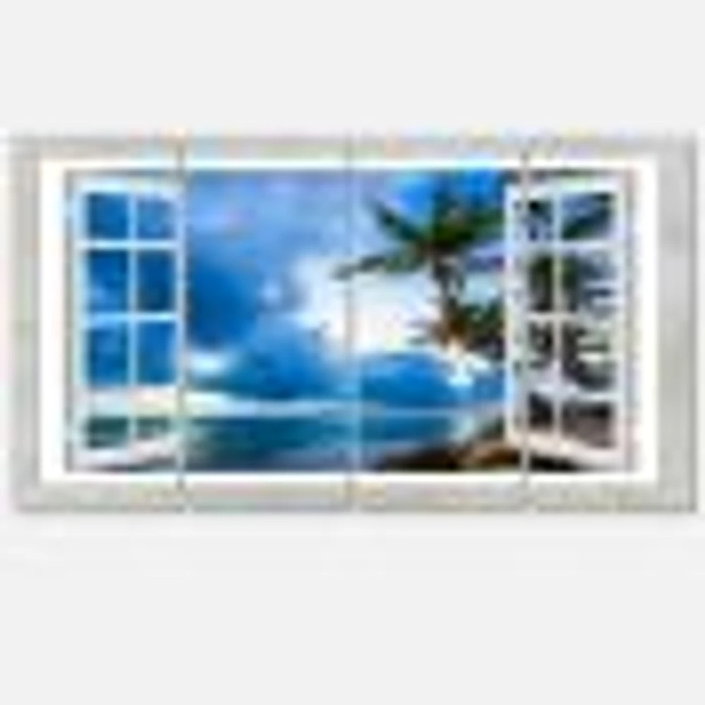 Toile « Window Open to Cloudy Blue Sky