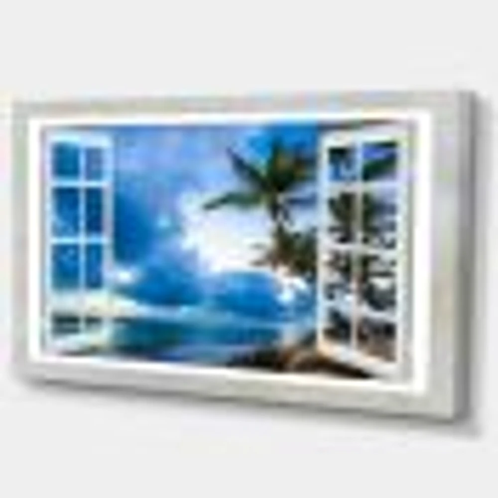 Window Open to Cloudy Blue Sky  Wall Art