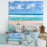 Toile  « Tranquil Beach Under White Clouds »