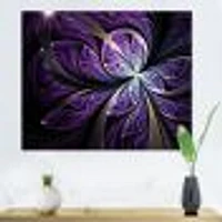 Glittering Purple Fractal Flower  Canvas Art Print