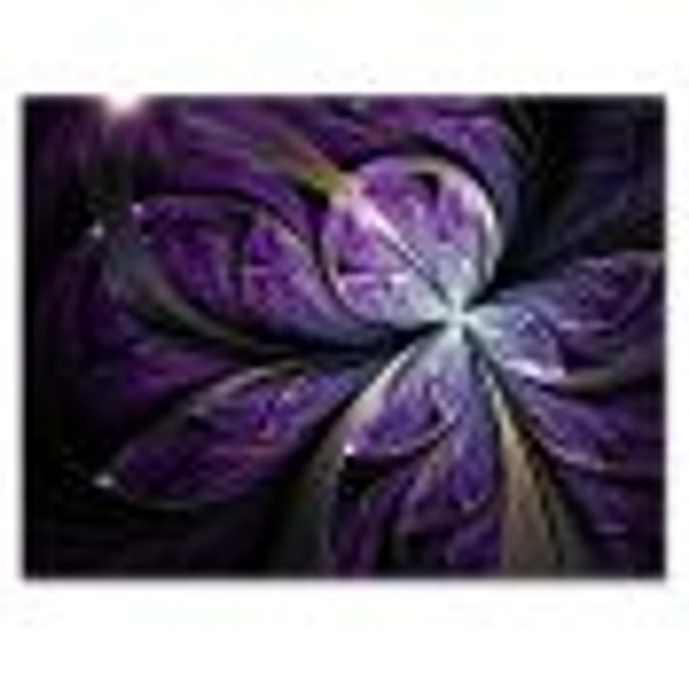 Glittering Purple Fractal Flower  Canvas Art Print