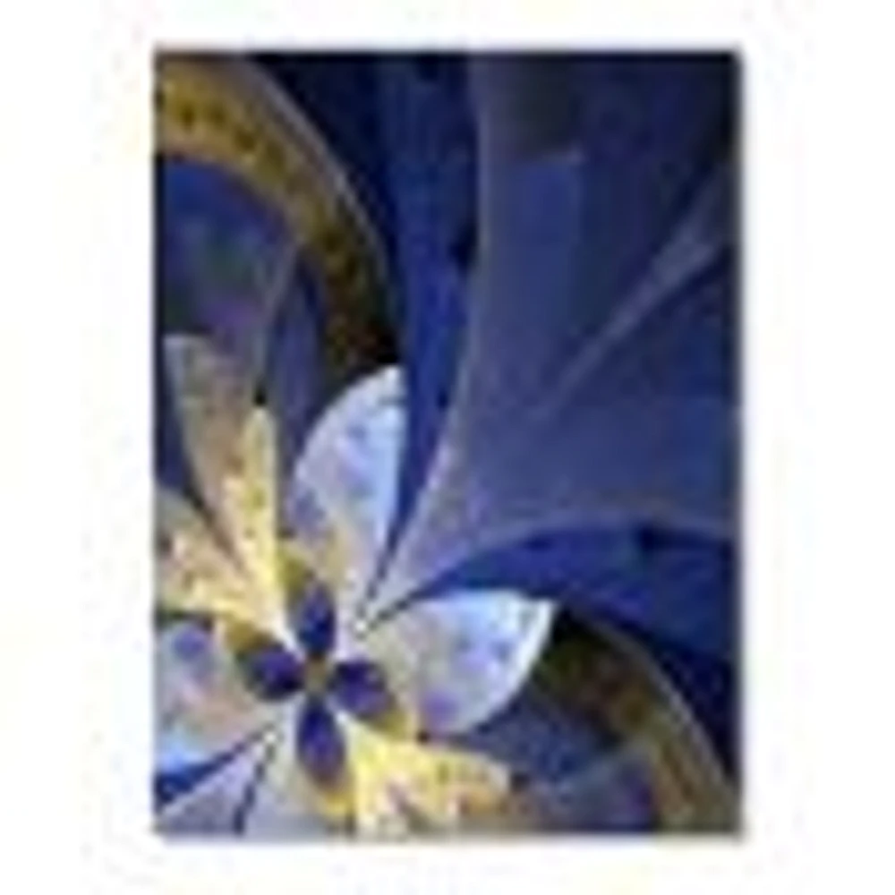 Blue and Yellow  Fractal Pattern Canvas Art Print