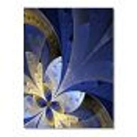 Blue and Yellow  Fractal Pattern Canvas Art Print