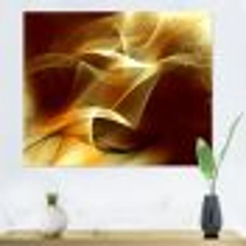 Light Yellow Abstract Fractal Design  Canvas Art