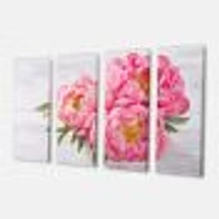 Bunch of Peony Flowers Vase  Canvas Wall Art