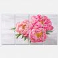 Bunch of Peony Flowers Vase  Canvas Wall Art