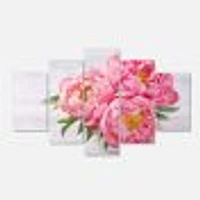 Bunch of Peony Flowers Vase  Canvas Wall Art