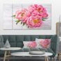 Bunch of Peony Flowers Vase  Canvas Wall Art