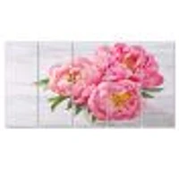 Bunch of Peony Flowers Vase  Canvas Wall Art