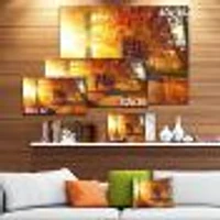 Autumnal Trees Sunrays Wall Art