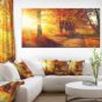 Autumnal Trees Sunrays Wall Art