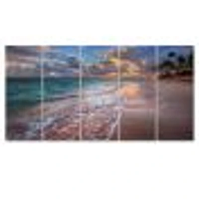 Palm Trees on Clear Sandy - 4 Art Print Canvas