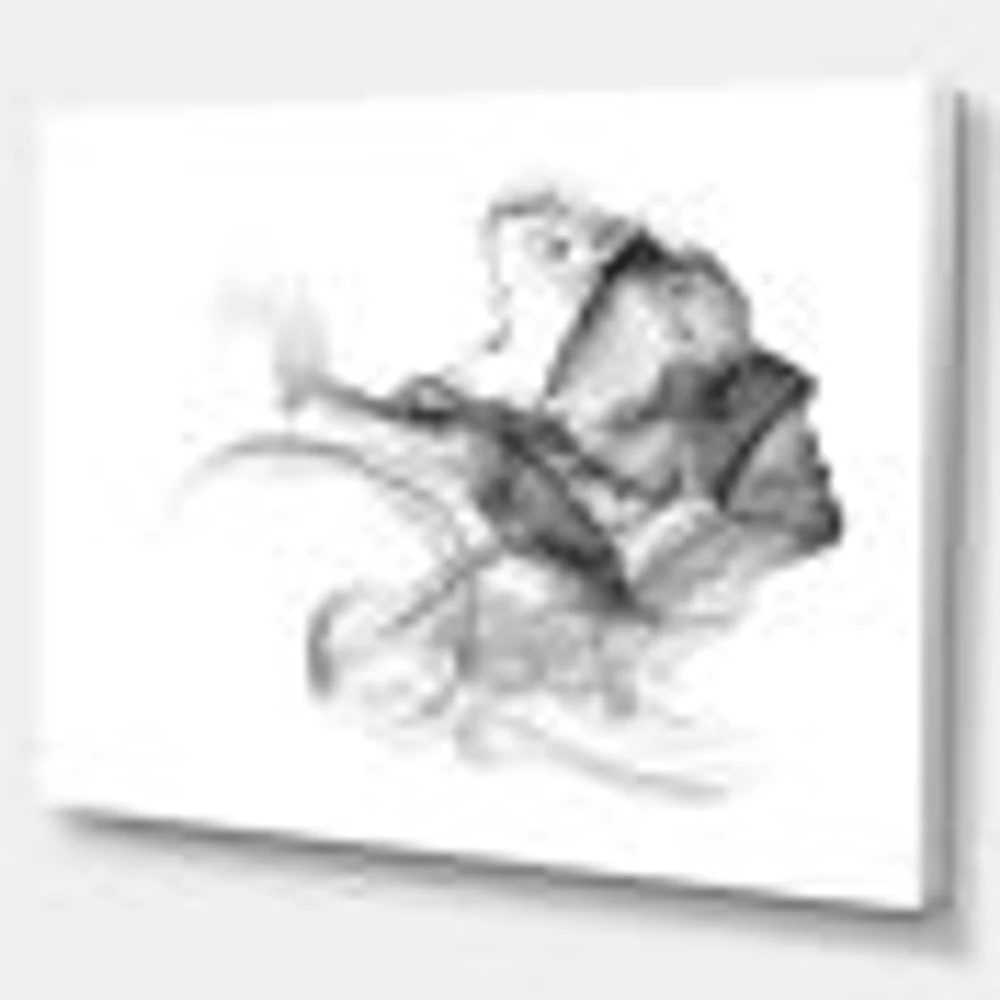 Woman and Smoke Double Exposure  Canvas Wall Art