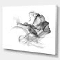 Woman and Smoke Double Exposure  Canvas Wall Art