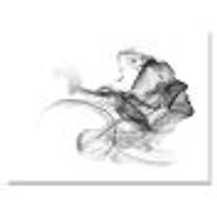 Woman and Smoke Double Exposure  Canvas Wall Art