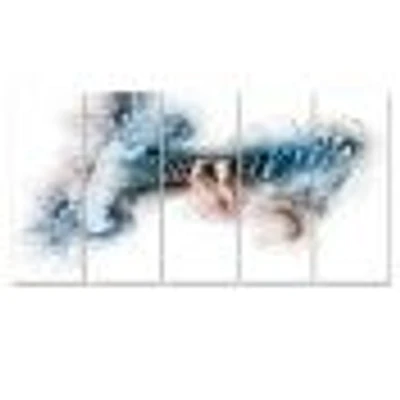 Man Playing A Guitar Watercolor  Canvas Wall Art