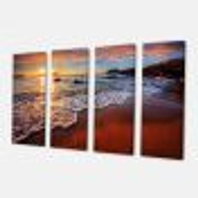 Stunning Ocean Beach at Sunset  Art Print on Canvas