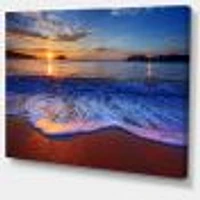 Blue Waves on Sandy Beach Wall Art