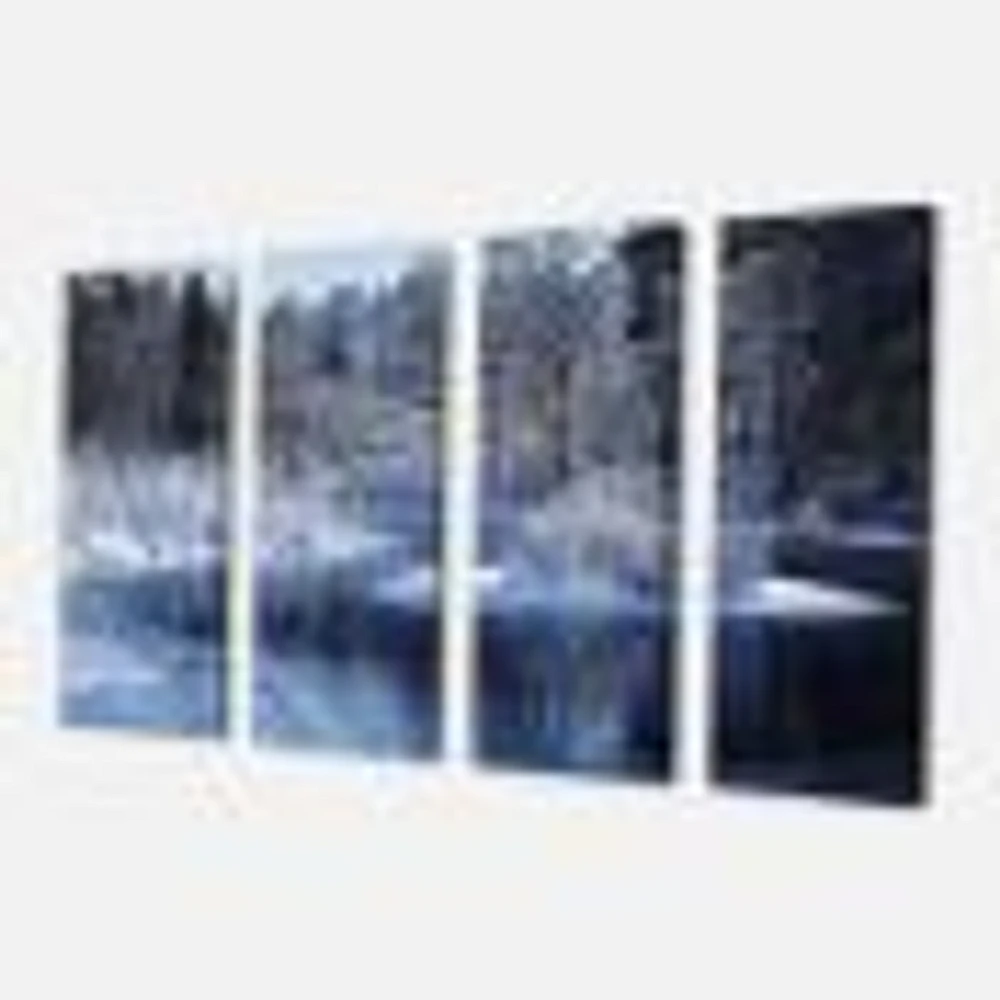 Winter Lake Deep Forest Canvas Wall Art Panels