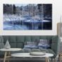 Winter Lake Deep Forest Canvas Wall Art Panels