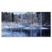 Winter Lake Deep Forest Canvas Wall Art Panels