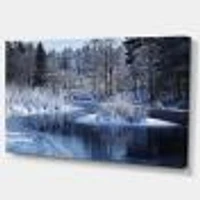 Winter Lake Deep Forest  Wall Art