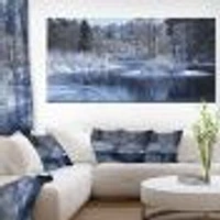 Winter Lake Deep Forest  Wall Art