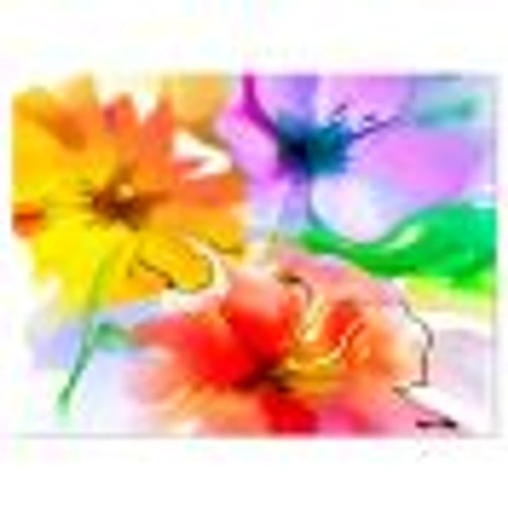 Bunch of Colorful Flowers Sketch  Wall Art