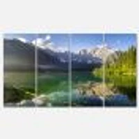 Panneaux de toile « Green Mountain Lake the Alps »