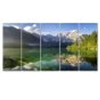 Panneaux de toile « Green Mountain Lake the Alps »